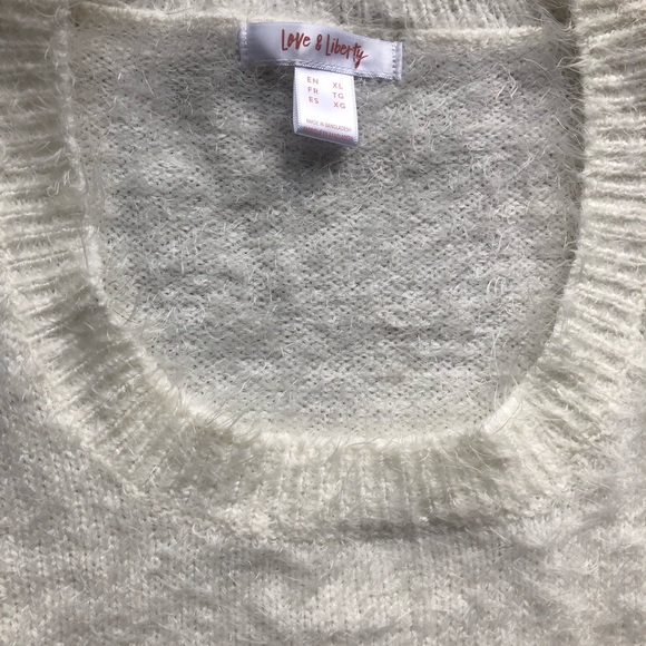 Love & Liberty short sleeve fuzzy Crop XL - Picture 2 of 5